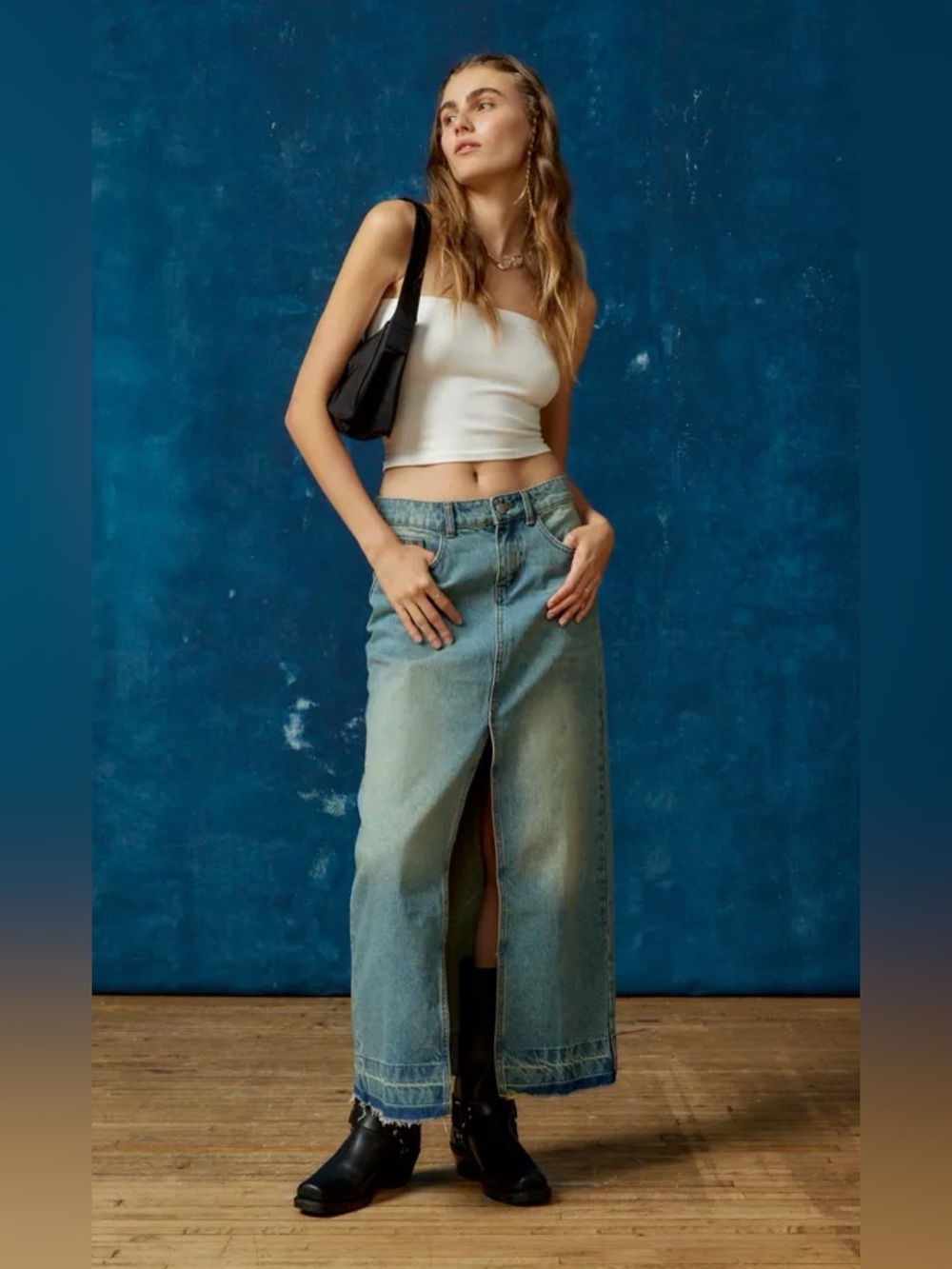 BDG Mandi A Line Denim Maxi Skirt